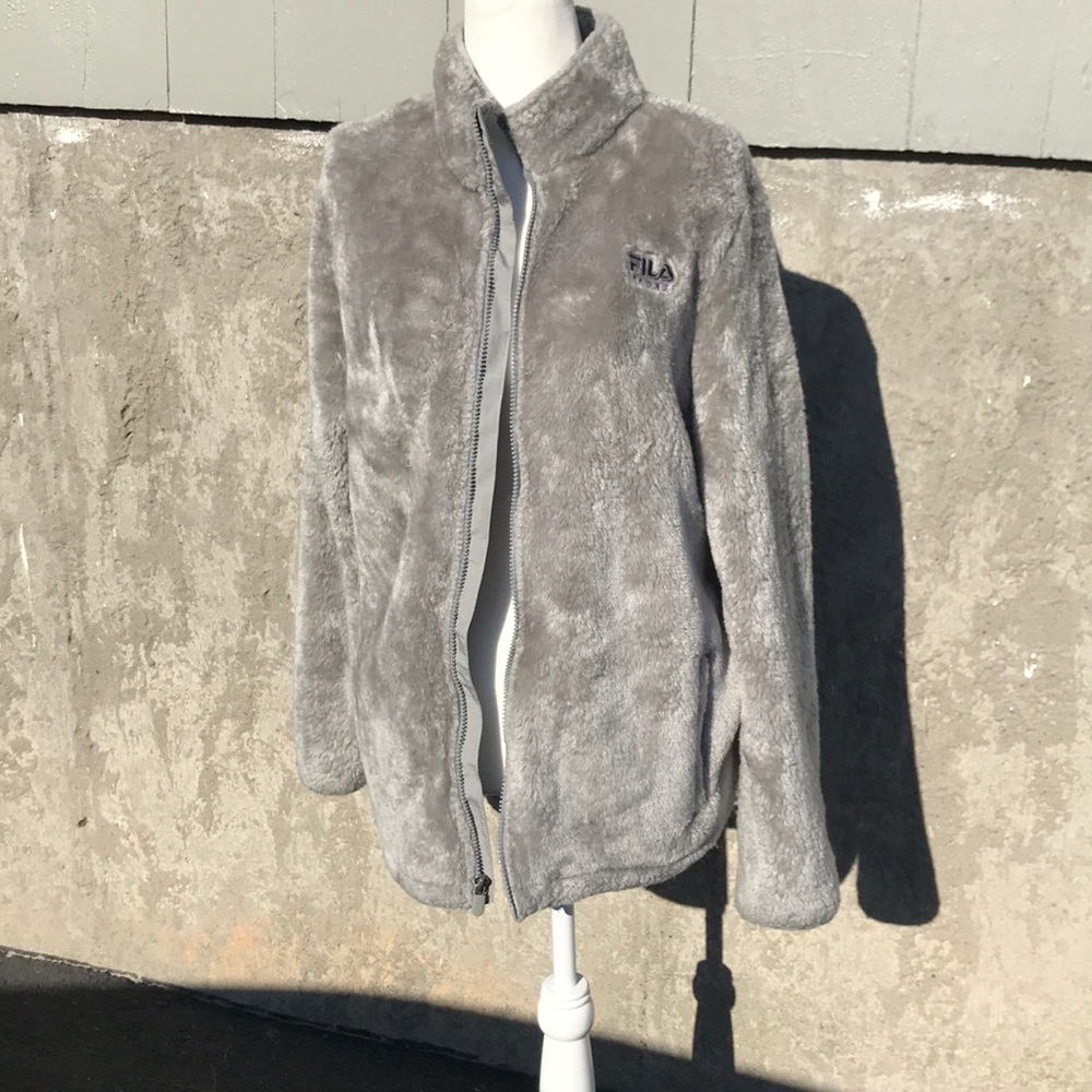 Fila Men's Size Sherpa Bomber Style Zip Up Jacket